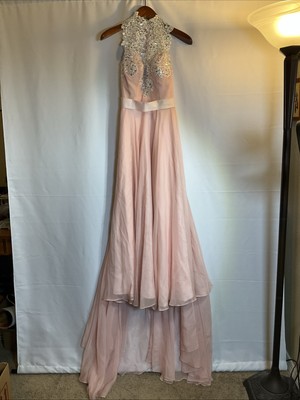 beige color prom dresses Jovani 39849 Beaded Mermaid Long Formal Slit Prom Dress main image 0