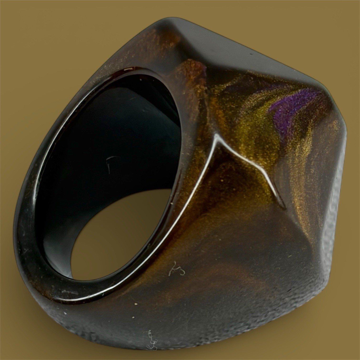 Vintage ROOT BEER BAKELITE Statement Ring, Size 7… - image 1