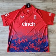 Castore 2XL 2023-2024 England and Wales Cricket Board T20 Jersey Shirt Red Blue