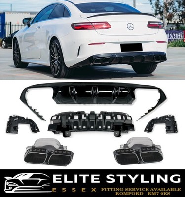 HECKDIFFUSOR MIT SPITZEN E63 LOOK GLANZ SCHWARZ FÜR MERCEDES E KLASSE C238 AMG COUPE