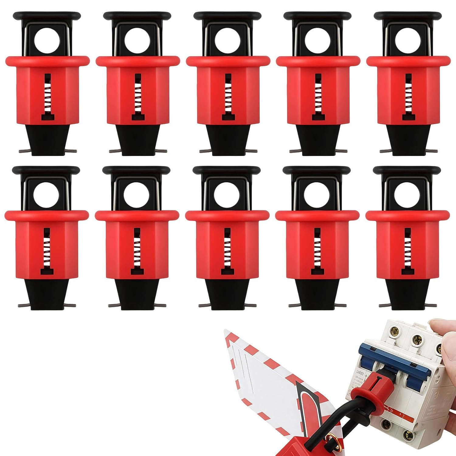 10Pcs Miniature Circuit Breaker (MCB) Lockout Device, Professional Lockout Kit f