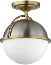 Duke - 1 Light Semi-Flush Mount-10.75 Inches Tall and 9.5 Inches Wide-Satin Nick