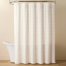 Tufted Grid Shower Curtain Cream - Hearth  Hand with Magnolia
