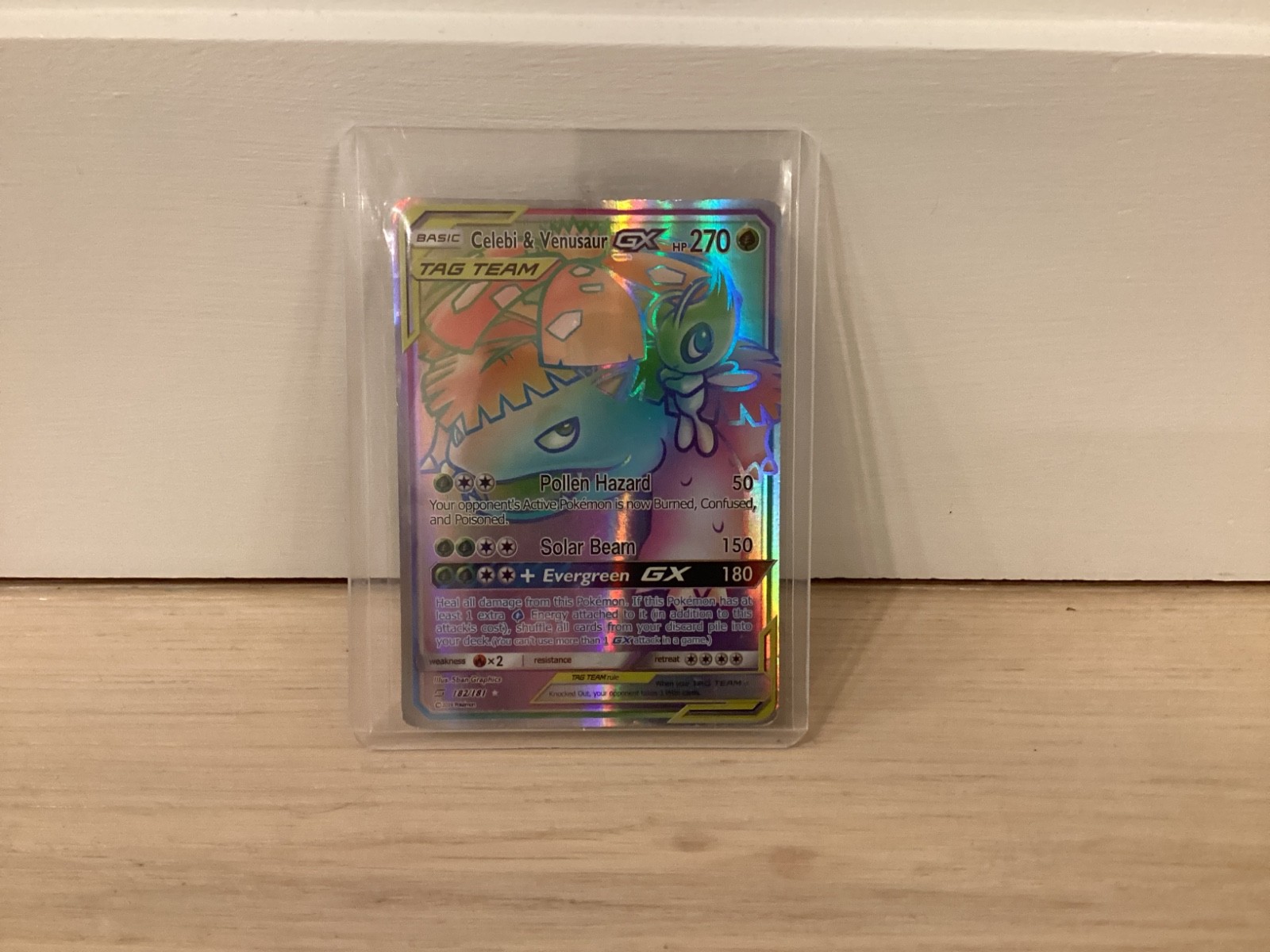 Celebi & Venusaur GX 182/181 Sm-Team Up Rainbow Holo Card Mint