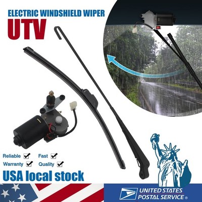 12V Electric Windshield Wiper Motor Kit with 16'' Wiper Blade and 18'' Wiper Arm
