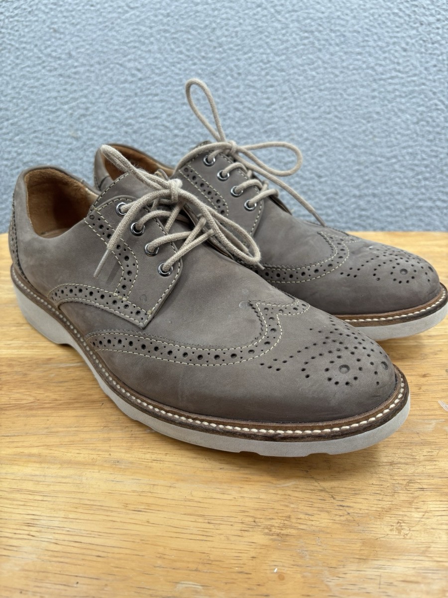 1901 Nordstrom Mens Tan Suede Leather Oxford Wingtip Shoes  display picture 1