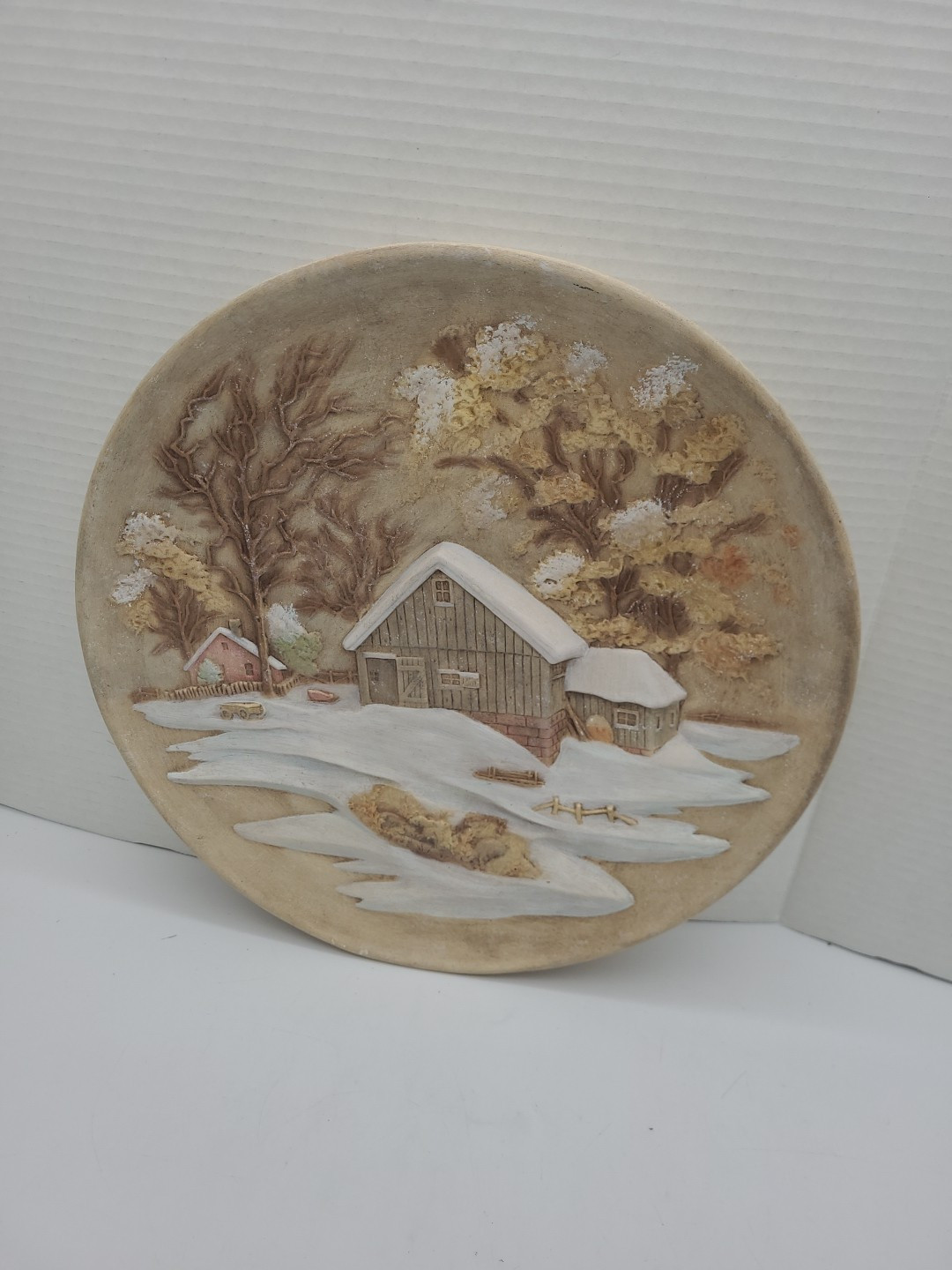 Set 4 Byron Molds Four Seasons  Ceramic Plate Wall Hanger Hand Painted