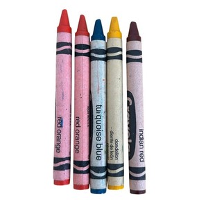 Lot of 6 Retired Crayola Crayons Red Orange Turquoise Blue Dandelion Indian Red
