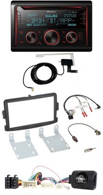 Pioneer 2DIN Lenkrad DAB USB CD Bluetooth Autoradio für Dacia ab 2012 schwarz