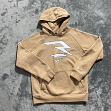 Nike 3Brand Youth Hoodie Tan Fleece Pullover Swoosh Logo Size XXL 10  12