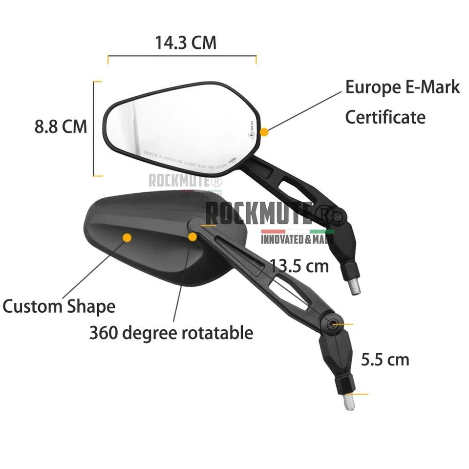 Side Mirrors For S1000XR CE04 C400X C400GT Rearview Wind Wing Mirror Adjustable - Image 2 of 4