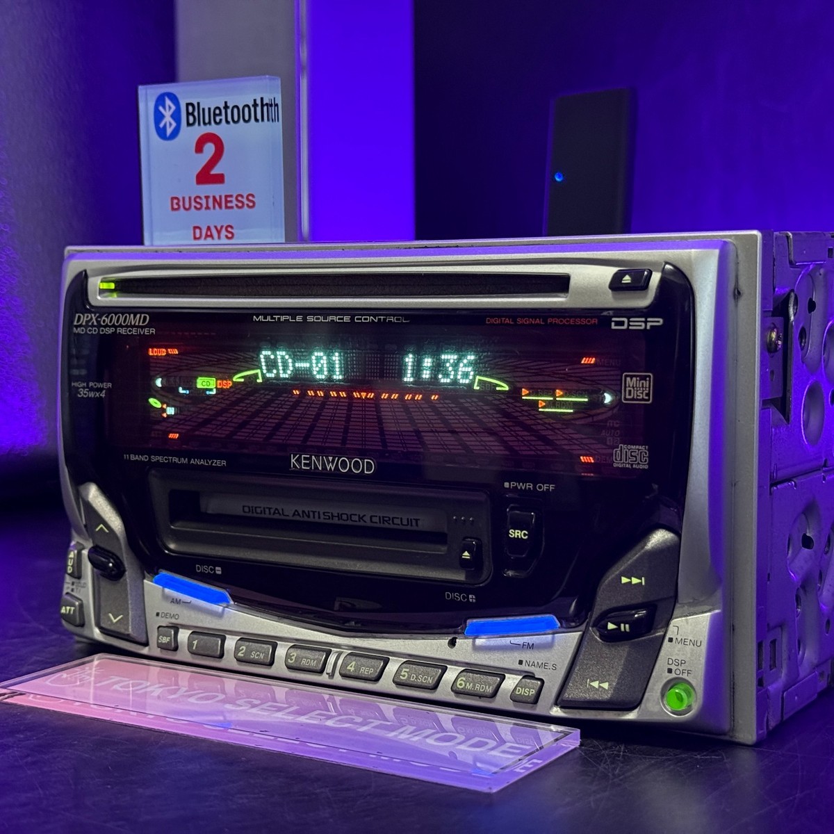 Kenwood DPX-6000MD 2DIN CD MD Car Audio Added Bluetooth JDM DSP