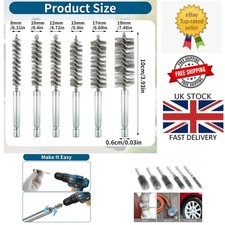 Wire Brush Set - Stainless Steel Twisted Hole Cleaning Tools - 6 Pcs