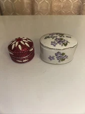 Lot Of 2 Vintage Trinket Boxes-REFER TO PICTURES FOR DETAILS