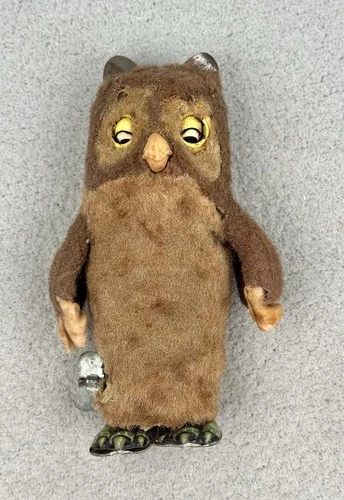 Vintage Louis Marx Tin Wind Up Mechanical Toy Owl made in Japan *Doesn't Work