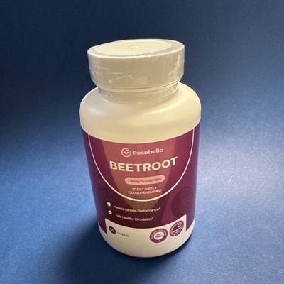 Rosabelle Beetroot 1300mg Organic GMP Certified 60 Capsules Dietary Supplement