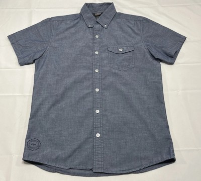 Outdoor Research Mace Shirt Mens Small Blue Short Sleeve Hiking Camp Active