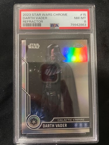 2023 STAR WARS CHROME DARTH VADER REFRACTOR PSA 8