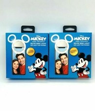 Disney Mickey Mouse Selfie Ring LED Light For Cellphone Phone 2 Pack