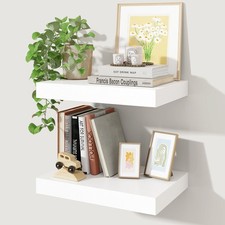 16Inch Floating Shelves for Wall, 2 Pack Shelves for Bedroom, Bathroom, Kitch...