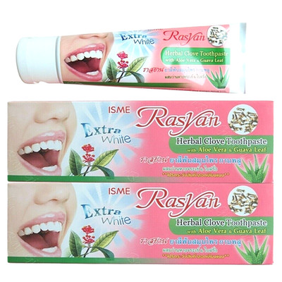 2x100g Rasyan Toothpaste ISME Herbal Clove Toothpaste Aloe Vera & Guava Leaf
