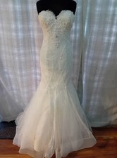 Wedding dress size 14 ivory lace/tulle Donna Salado, check measurement,  P