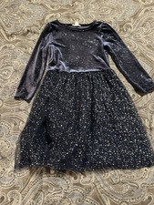 Crewcuts  Girls Blue Velvet Glittery Holiday Formal Dress  Size Small