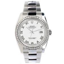Rolex Datejust 36MM White Roman Dial Watch wi...