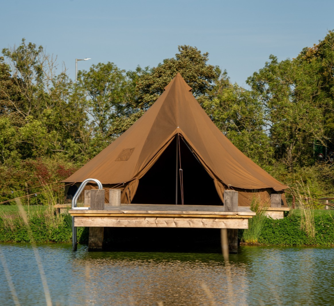 4M Kokoon Deluxe bell tent Walnut Brown 100% Cotton Canvas- with chimney fitting