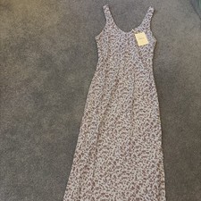 Faithfull The Brand Womens size 4 Floral Sleeveless Maxi Dress Light Blue & Red