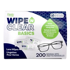 Lens Wipes, Wipe 'N Clear Basic, 200 Count, Pre-Moistened, Streak-Free, Safe ...