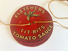 Original Antique c1910 Fletchers Tit-Bits Tomato Sauce Card Spinner Give-Away