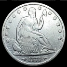 1874 Seated Liberty Half Dollar w/ Arrows 50c *VF/ XF Details* Brilliant Free Sh