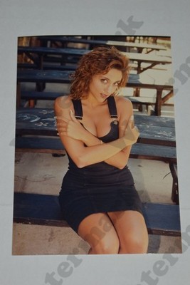 candid busty redhead woman in short black dress 80's VINTAGE PHOTOGRAPH Re