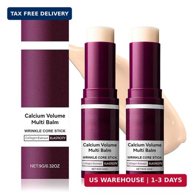 2PCS Calcium Multi Balm Stick, Calcium Volume Multi Balm, All-in-One Collagen Mo