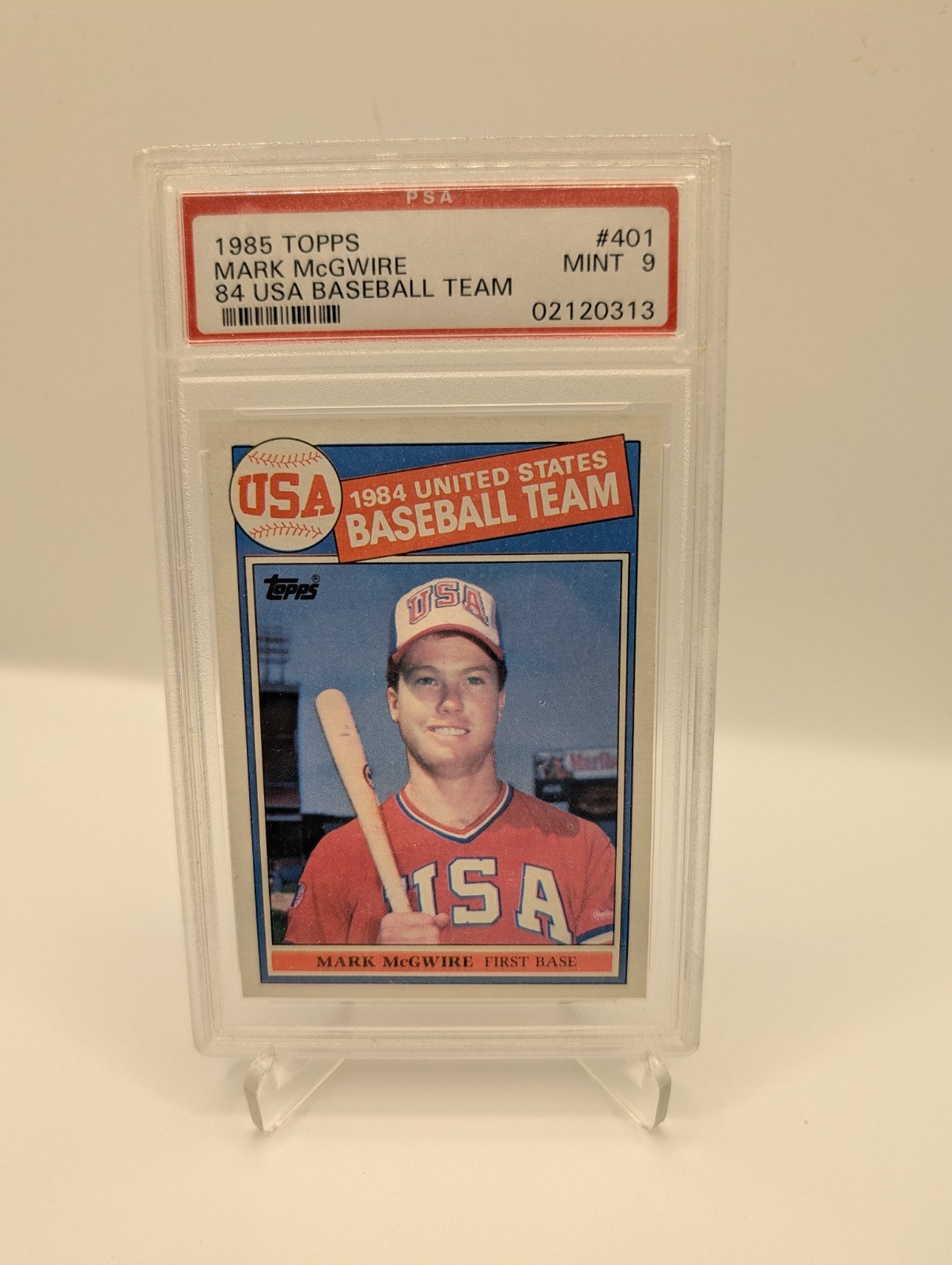 1985 Topps Mark McGwire #401 USA Team Rookie Base Set Baseball PSA 9