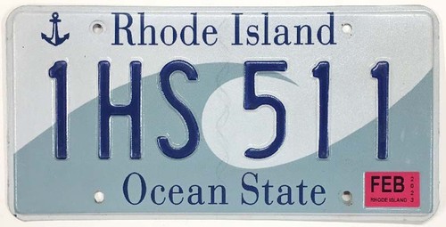 Rhode Island 2023 Wave Ocean State License Plate 1HS 511 in Very Good Condition