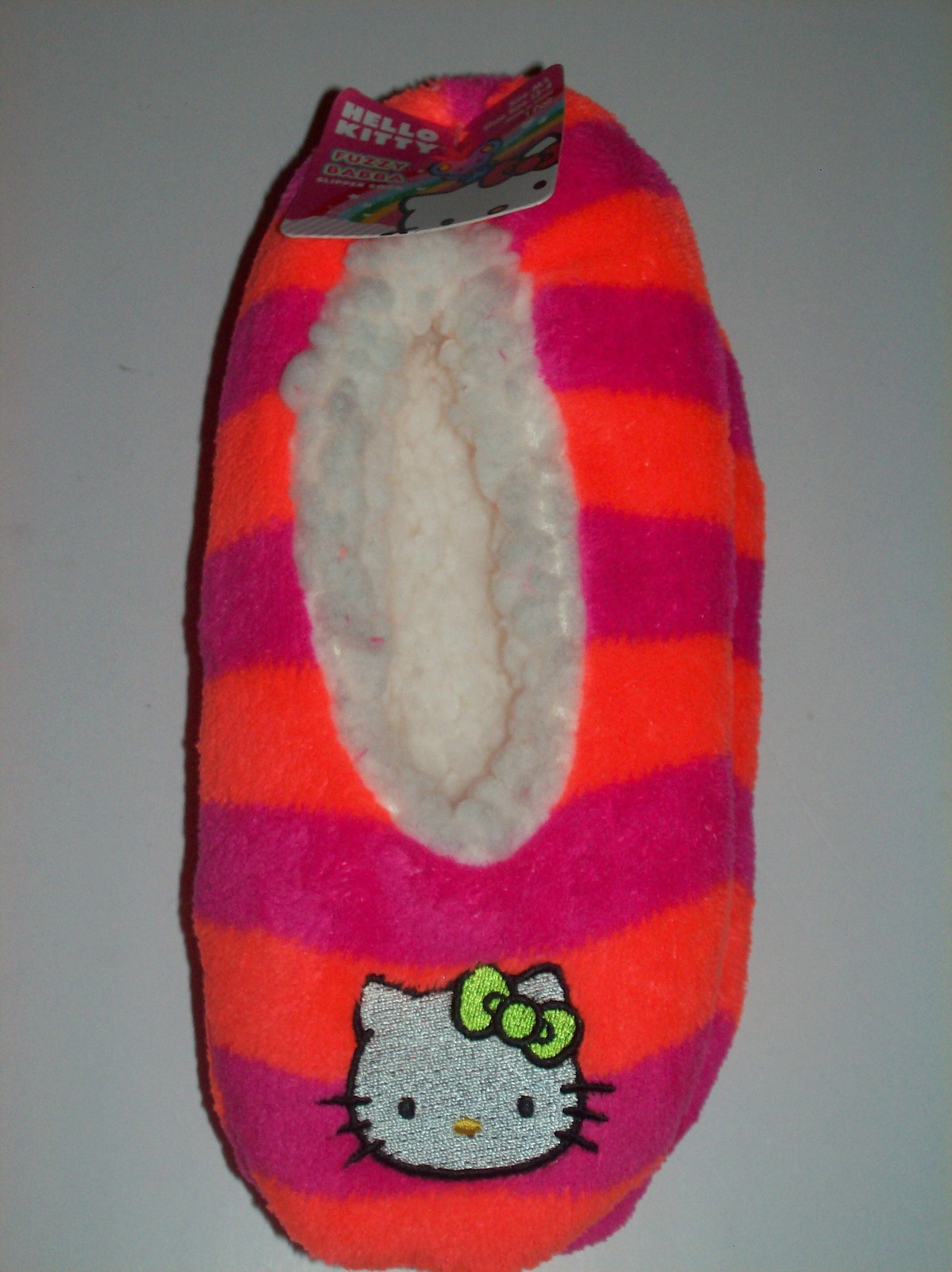 Hello Kitty Girls Slipper Socks Striped Warm Fuzzy Babba 1pr M/L | eBay