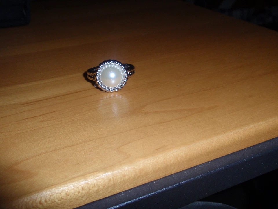 Anillo Park Lane Jewelry "DOLLY", S-7, perla de vidrio Lg, acabado plateado, ¡¡nuevo!!! Foto 4 de 4