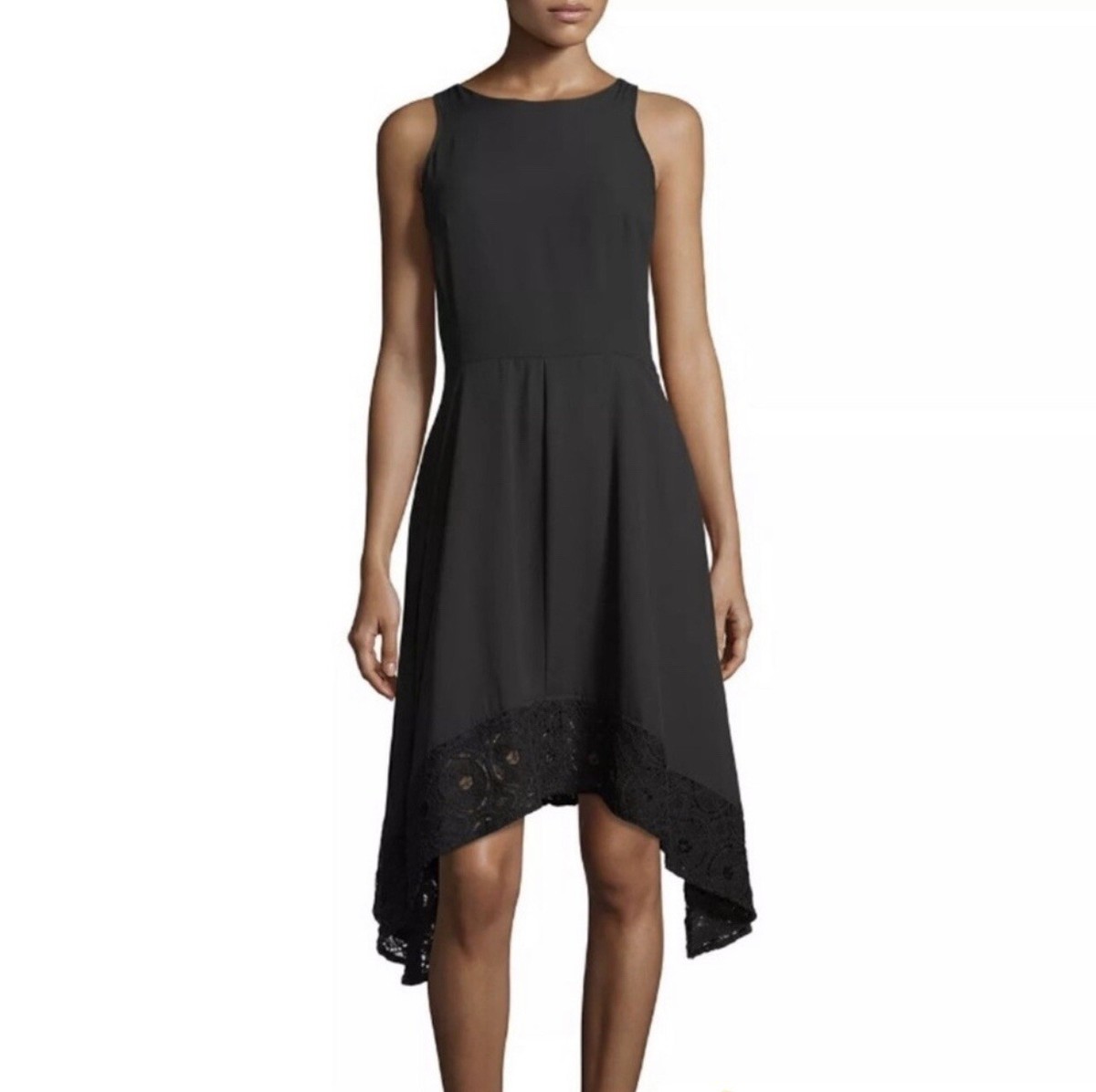 NANETTE LEPORE Black Handkerchief Lace Hem Bow Back LBD Dress Sz 10 NWT $149 | eBay NANETTE LEPORE Black Handkerchief Lace Hem Bow Back LBD Dress Sz 10 NWT $149 | eBay