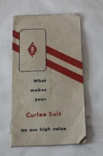 VTG Curlee Suit Booklet Advertisement Mens Clothing Brochure