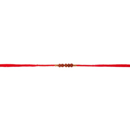 Rakhi Faden Armbänder Perle Raksha Bandhan Hindu Rakhadi Rudraksha rot Dora 3x - Bild 3 von 8