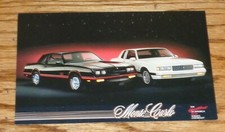 Original 1987 Chevrolet Monte Carlo Postcard 87 Chevy Original 1987 Chevrolet Monte Carlo Postcard 87 Chevy