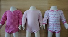 Baby Girl L- Sleeve Bodysuit 3pc Set 0-12M 100 Cotton, 10 Variations