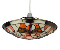 Pm804upl R - 42cm Orange Dragonfly Tiffany Uplighter Pendant Shade. Pm804upl R - 42cm Orange Dragonfly Tiffany Uplighter Pendant Shade.