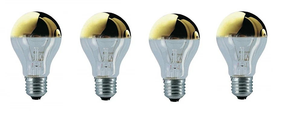 4x Osram Kopfspiegellampe Birne vergoldet E27 60W warmweiß EEK:G (Spektr. A-G)