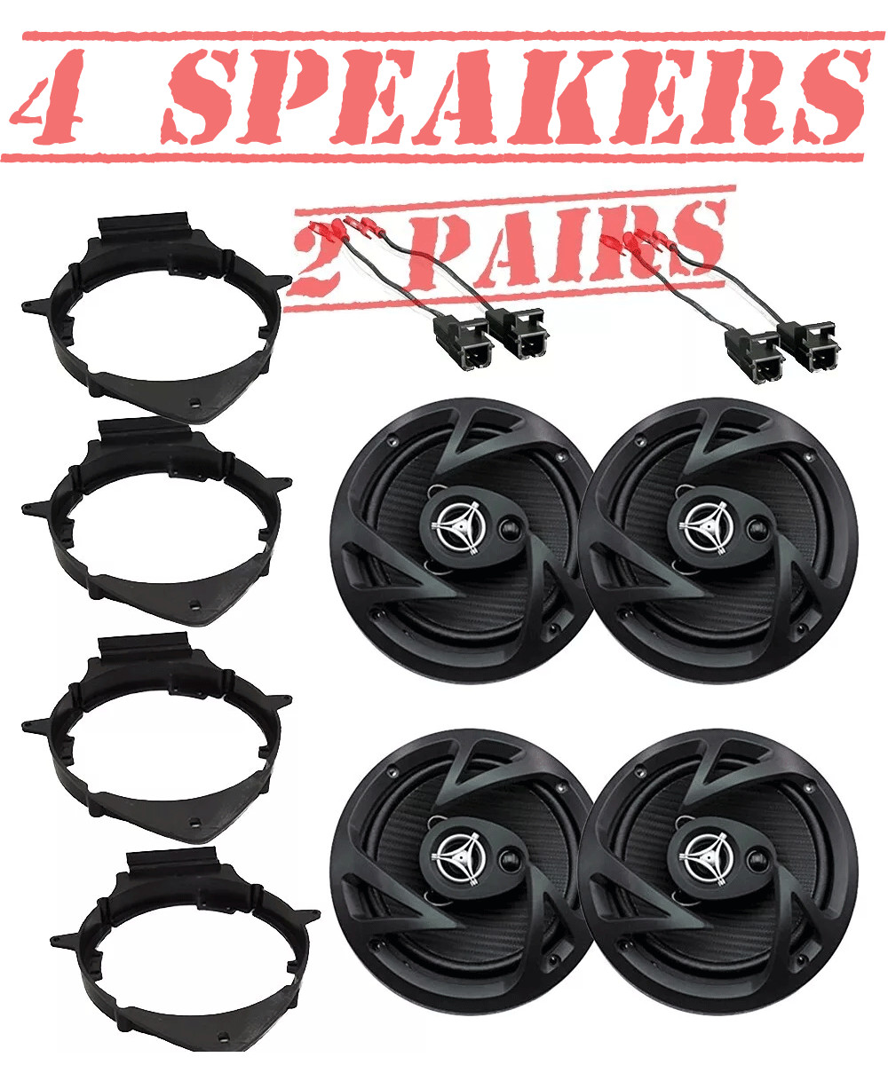 Power Acoustik 400W 3-Way 6-1/2in Front/Rear Door Speakers f