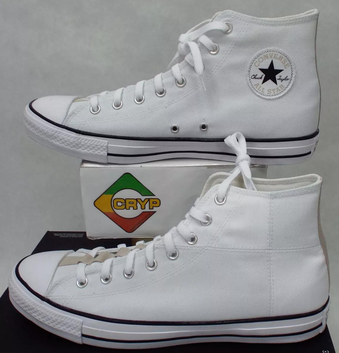 New Mens 13 Converse Chuck CTAS Pro Hi White Black Vegan Shoes