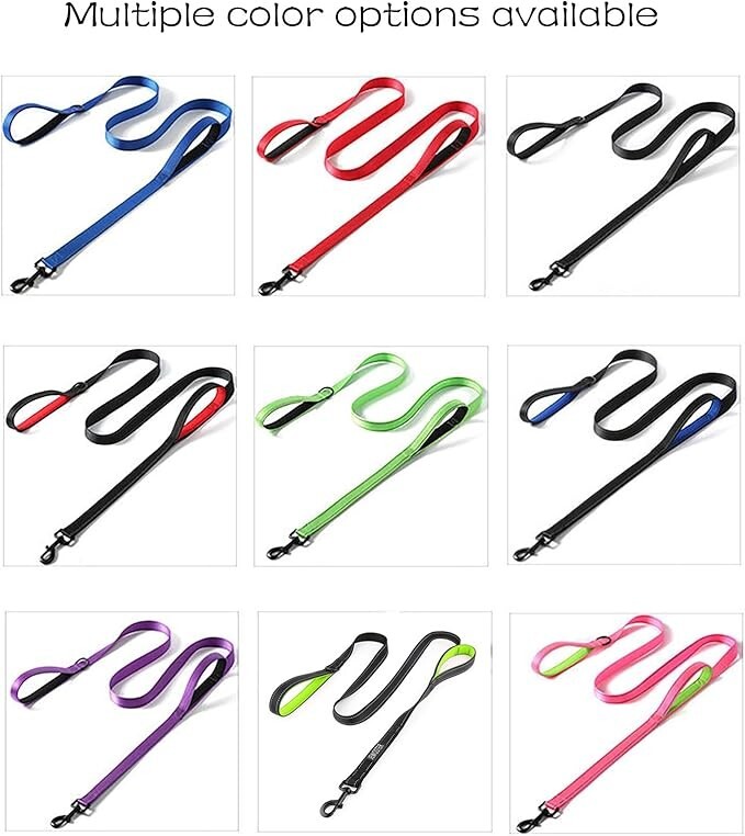 6Ft Heavy Duty Dog Leash with 2 Padded Handles for Large Dogs