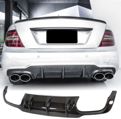 For Benz W204 C250 C300 C63 2012-15 REAL CARBON Rear Bumper Diffuser Lip Spoiler